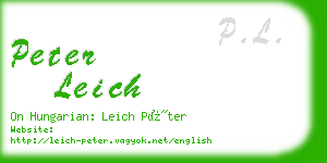 peter leich business card